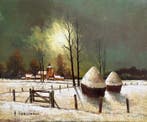 Herman Verlinden (XX) - Winterlandschap, Antiek en Kunst, Kunst | Schilderijen | Klassiek
