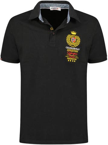 Geographical Norway Heren Expedition Polo Kauri Zwart, Verzenden, Nieuw, Zwart