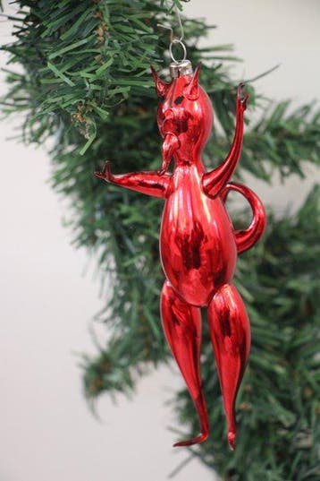 Glashütte Thüringen: Krampus (Duivel) - Kerstballen - Glas, Diversen, Nieuw