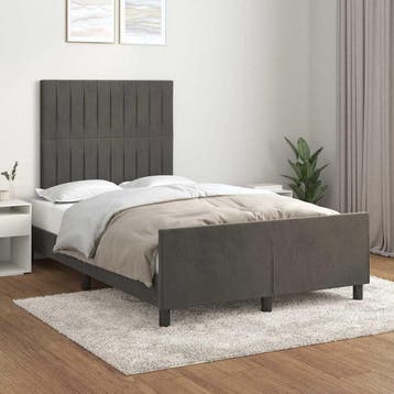 vidaXL Bedframe zonder matras 120x200 cm fluweel donkergrijs, Verzenden, Nieuw, Twijfelaar, 120 cm