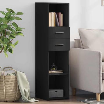 vidaXL buffetkast 30x42,5x124 cm bewerkt hout zwart, Minder dan 50 cm, Verzenden, 100 tot 150 cm, Nieuw