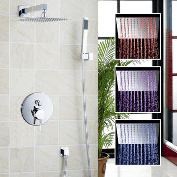 Mooie LED inbouw douche set messing met chroom afwerking., Verzenden, Nieuw