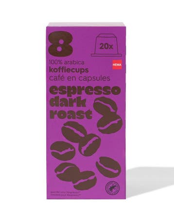 HEMA Koffiecups espresso dark roast - 20 stuks, Witgoed en Apparatuur, Verzenden, Nieuw