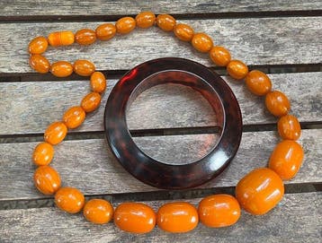 bakeliet - Armband - Vintage halsketting en armband