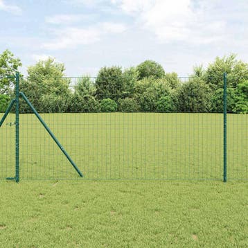 vidaXL Euro-hek met grondbevestiging 10 x 1,4 m PVC-Coated, Verzenden, Nieuw, IJzer
