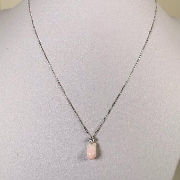 Halsketting - 18 karaat Witgoud - 3.64ct. tw. Parel -, Sieraden, Tassen en Uiterlijk, Kettingen