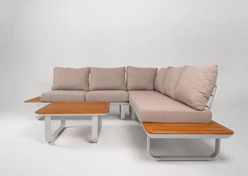 Hoek Loungeset  Capri  Aluminium  Teak  Datho Outdoor, Verzenden, Nieuw