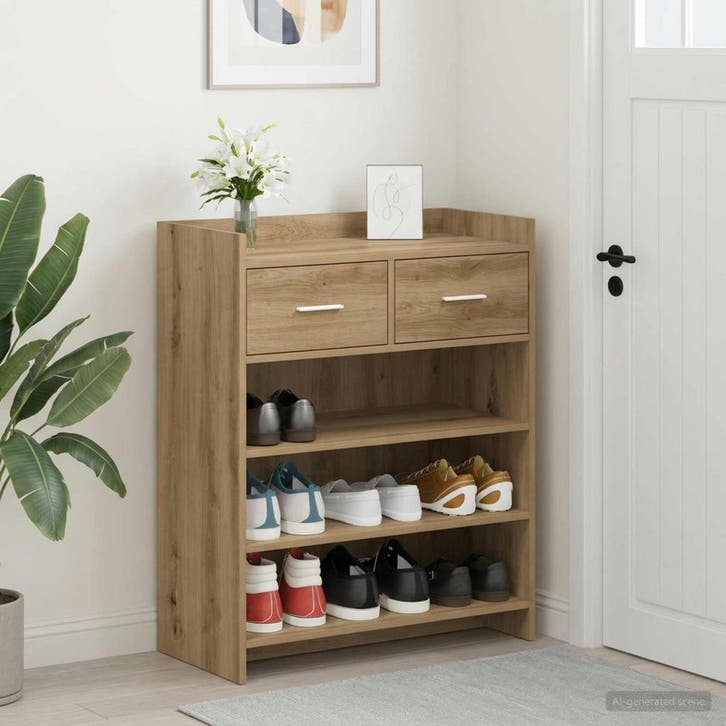 vidaXL Schoenenkast 73,5 x 36 x 92 cm Bewerkt hout, Huis en Inrichting, Kasten | Schoenenrekken, Nieuw, Verzenden