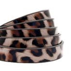 1 meter plat 10 mm imi leer leopard print Taupe, Ophalen of Verzenden, Nieuw, Draad