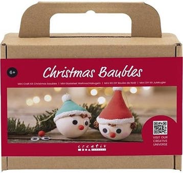 Diykit pakket hobbyset mini kerstbal met 2 kabouterhoofdjes, Ophalen of Verzenden, Nieuw