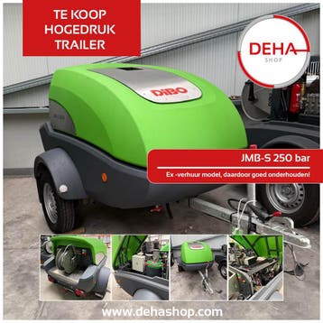 Ex-verhuur DiBO hogedruktrailer JMB-S 250/15 T, Ophalen, Benzine, DiBO, Met regelbare waterdruk
