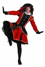 Zwarte Piet Dame Madrid Rood Zwart - S, Verzenden, Nieuw