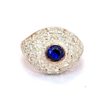 Zonder minimumprijs - Ring - 9 kt. Roségoud, Zilver Spinel -, Nieuw