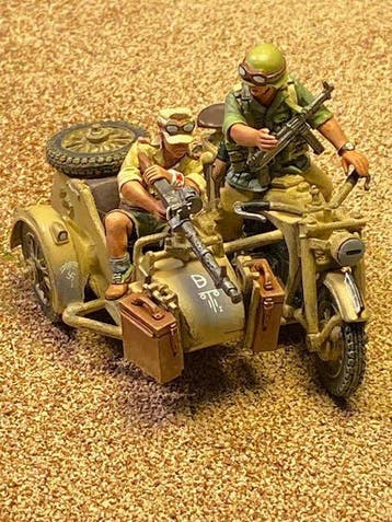 King & Country - Speelgoed AK035 - Motorbike “Afrika Korps, Nieuw