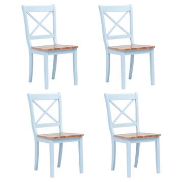 vidaXL Eetkamerstoelen 4 st massief rubberwood grijs en, Verzenden, Nieuw, Grijs