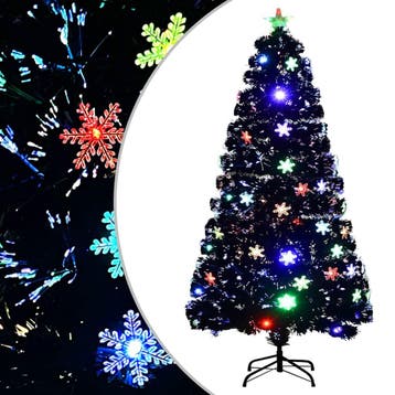 vidaXL Kerstboom met LED-sneeuwvlokken 120 cm glasvezel, Diversen, Verzenden, Nieuw