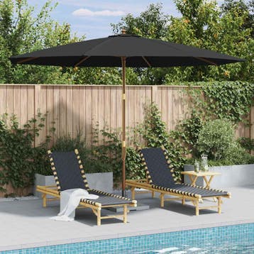 vidaXL Parasol met houten paal 350 cm antraciet, Verzenden, Nieuw, 3 tot 4 meter