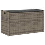 vidaXL Opbergbank met kussen voor buiten 100 cm poly rattan, Tuin en Terras, Tuinbanken, Verzenden, Nieuw, Rotan