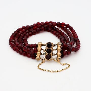 Armband - 14 karaat Geel goud - Granaat, Nieuw