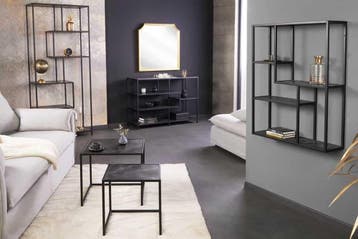Moderne boekenkast SLIM LINE 115 cm grafiet metalen frame, Ophalen of Verzenden, Nieuw