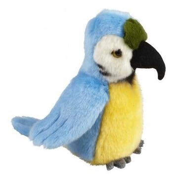 Blauw/gele ara knuffel - pluche - 18 cm - papegaai, Verzenden, Nieuw