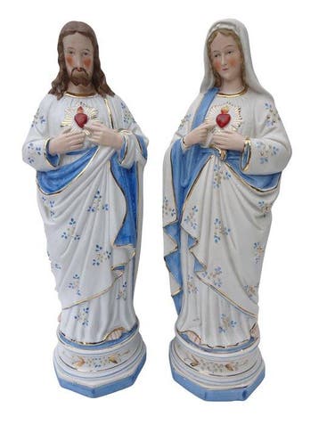 Beeldje - Jezus en Maria – Heilige Harten - 40 cm (2) -