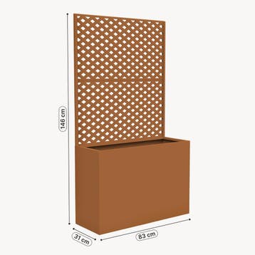 Tuinscherm Malja met plantenbak 146x83x31 cm bruin casa.pro, Verzenden, Nieuw