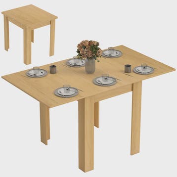 Uitschuifbare Eettafel 70-140 cm - Natuurlijk Houtdesign - G, Verzenden, Nieuw
