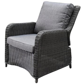 Bilbao premium lounge tuinstoel verstelbaar antraciet, Tuin en Terras, Tuinstoelen, Ophalen of Verzenden, Nieuw, Wicker