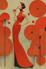 I_KONIQ - Fashion 1950s Campari advertising style, Huis en Inrichting, Nieuw