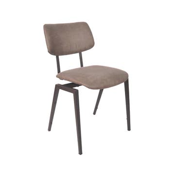 Stoel Stapelbaar | Taupe | Micro Suede | Zwart Metalen Frame, Verzenden, Nieuw in verpakking