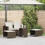 vidaXL 5-delige Tuinbankstel met kussens stapelbaar poly, Verzenden, Nieuw