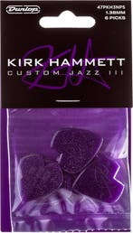 Jim Dunlop Kirk Hammett Jazz III plectrum 1.38 mm 6-pack, Ophalen of Verzenden, Nieuw, Elektrische gitaar