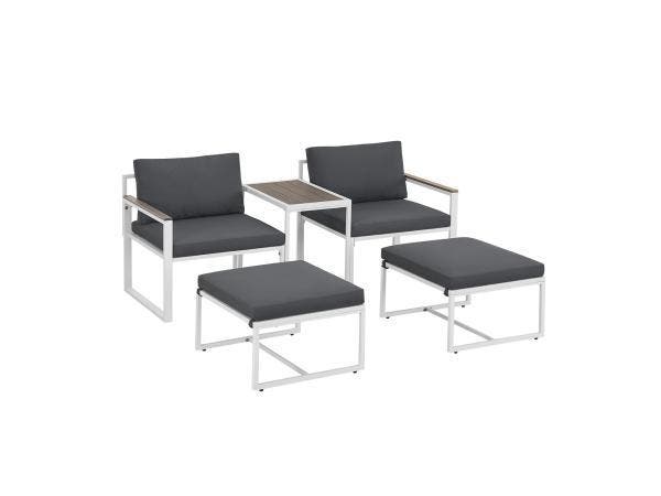 Veiling - Tuinset / Loungeset Bari - 5-delig - Donkergrijs, Tuin en Terras, Tuinsets en Loungesets