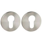 Set van twee pc-plaatjes ø52x6mm Permafix rvs mat, Verzenden, Nieuw