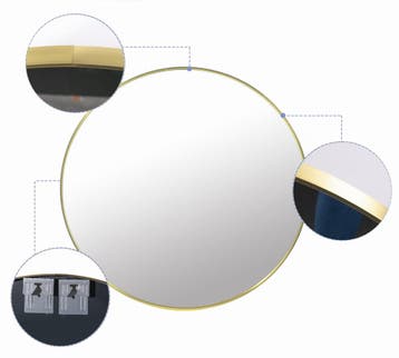 Design Spiegel Goud 80cm | Rond Metaal | Premium | OP=OP, Huis en Inrichting, Woonaccessoires | Spiegels, Rond, Nieuw, Ophalen of Verzenden