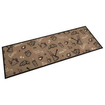 vidaXL Keukenmat wasbaar ochtendprint 60x180 cm fluweel, Verzenden, Nieuw