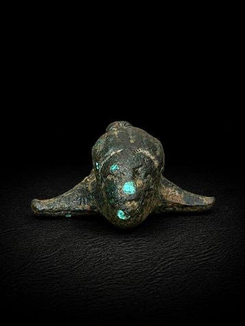 Oud-Romeins, Keizerrijk Gepatineerd brons Figuur - 2.8 cm