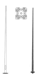 10 meter heavy duty conische stalen lantaarnpaal met voe..., Nieuw