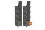 VDG Set van 8 - Timber wicker verstelbare tuinstoel -, Verzenden, Nieuw, Overige materialen