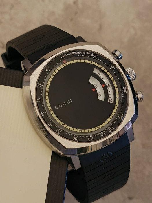 Gucci - Grip 40mm – Iconic Gucci Design – Full Set - NOS -, Sieraden, Tassen en Uiterlijk, Horloges | Heren