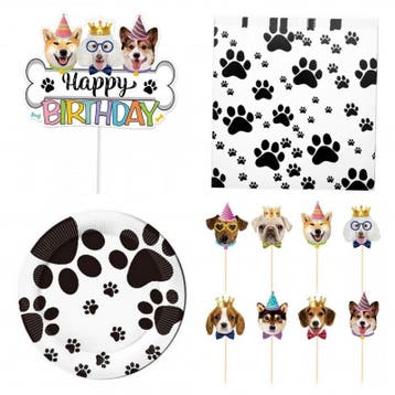 47-delige set Happy Birthday dogs, Verzenden, Nieuw, Taarten of Cupcakes, Versiering