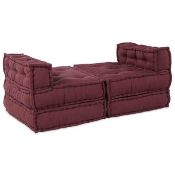vidaXL Modulair Sofabet Stof Bordeaux 210 x 140 x 56 cm, Huis en Inrichting, Woonaccessoires | Kussens, Verzenden, Nieuw, Rood