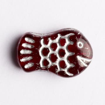 5  x vis kraal 19x12x6 mm kleur: bruin gat: 1mm (Glaskralen), Ophalen of Verzenden, Nieuw, Kraal
