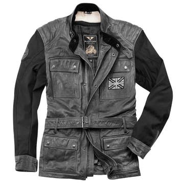 Black-Cafe London Retro Donkergrijs Leren Motorjas, Motoren, Kleding | Motorkleding, Nieuw met kaartje, Jas | leer, Black-Cafe London