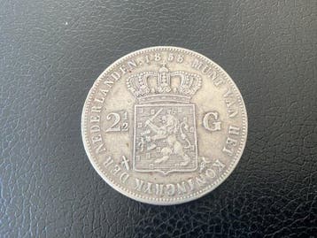 Nederland. Willem III. 2 1/2 Gulden 1858 (Zonder