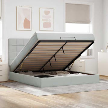vidaXL Ottoman bed met matrassen 180x200cm fluweel, Eenpersoons, Verzenden, Nieuw, 80 cm