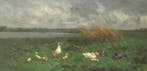 Constant Artz (1870-1951), Opwarmen aan de waterkant, Antiek en Kunst, Kunst | Schilderijen | Klassiek