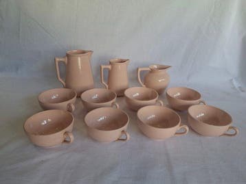 Longwy - Koffieservies voor 8 (11) - Keramiek