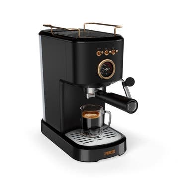 Espresso Machine - Zwart/Goud, Nieuw